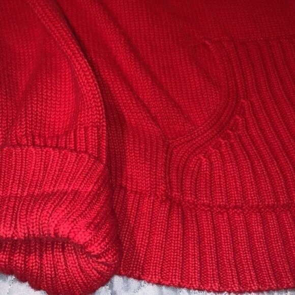 Jeanne Pierre Red Hooded Zip-Up Sweater X-Large 100% Cotton - Picture 8 of 11